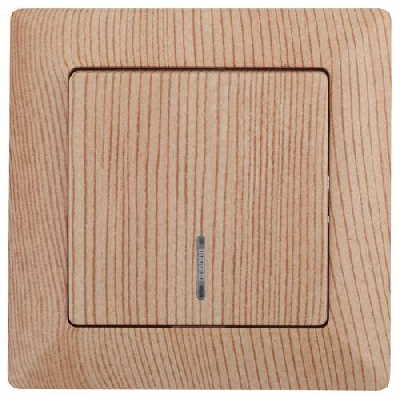 Выключатель 1-кл. СП Solo 4-102-11 10А IP20 250В с подсветкой сосна Intro Б0053572