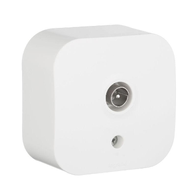 Розетка телевизионная TV 1-м ОП Quteo IP20 с топологией "звезда" бел. IEK 782215