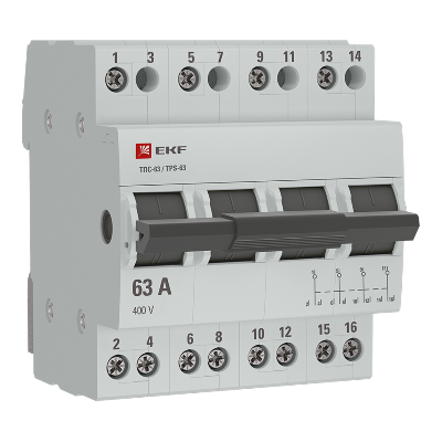 Переключатель трехпозиционный ТПС-63 4P 63А PROxima EKF TPS463