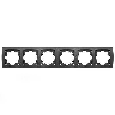 Рамка 6-м Бриллиант горизонт. графит Universal 1030-Gr