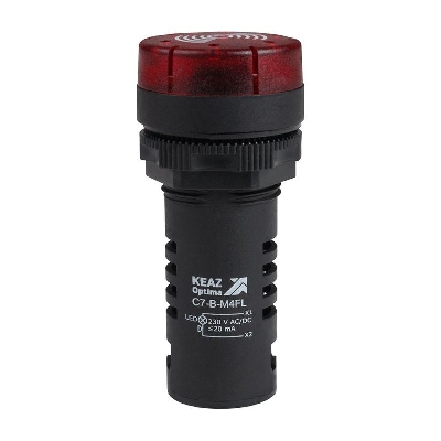 Зуммер с пульсирующим сигналом OptiSignal Compact D22 С7-B-M4FL красн. с подсветкой 230В AC/DC КЭАЗ 362174