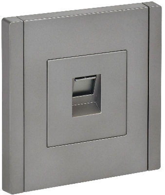 Розетка компьютерная RJ45 кат.6 FORTE&PIANO FP531 сталь IEK FP-K10-2-K46