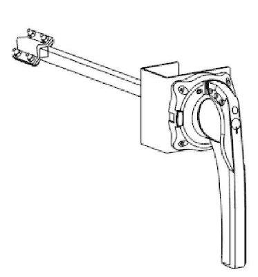 Рукоятка выносная поворотная боковая для уст. фронт. на SD630 красн./желт. SE SSDERHS15Y0630