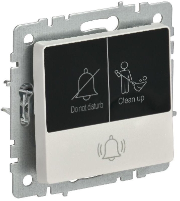 Кнопка звонка BRITE 10А ВС10-1-9-БрЖ для отелей с индик. механизм жемчуж. IEK BR-V14-2-10-K36