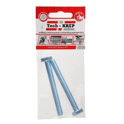 Болт с шестигранной головкой М8х100 DIN 933 оцинк. (уп.2шт) Tech-Krep/Zitar 103924