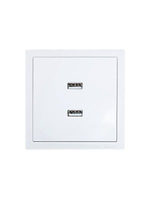 Розетка 2-мест. USB разъем СП ZIMA IP20 бел. LEZARD 704-0288-192