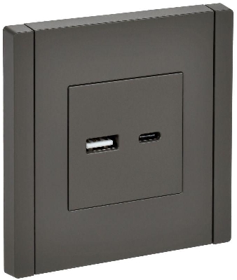 Розетка FORTE&PIANO USB A+C 18Вт FP351 сер. IEK FP-U22-018-K03