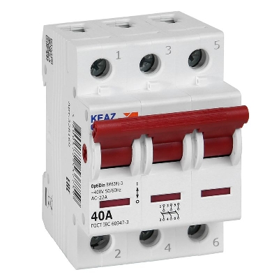 Выключатель нагрузки модульный 3п 40А OptiDin BM63PL-340-УХЛ3 (ВМ63PL) КЭАЗ 328169