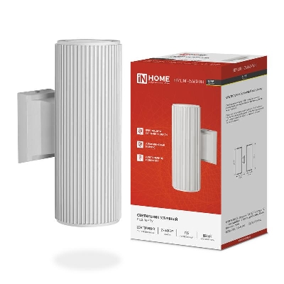 Светильник НБУ LINE-2хA60-WH E27 IP65 уличный настен. двусторон. под 2хA60 алюм. бел. IN HOME 4690612045054