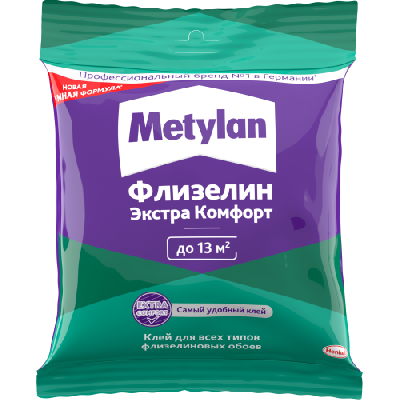 Клей обойный Метилан Флизелин Экстра Комфорт 90г (пакетик) Момент Б0059303