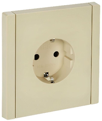 Розетка СП FORTE&PIANO FP415 16А с заземл. защ. шторки винт. крепл. ваниль IEK FP-R14-16-K10
