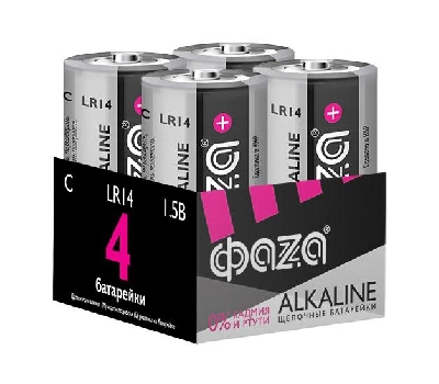 Элемент питания алкалиновый C/LR14 1.5В Alkaline Pack-4 (уп.4шт) ФАZА 5033160