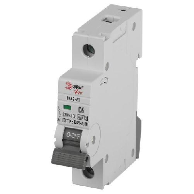 Выключатель автоматический 1п C 6А 4.5кА ВА47-63 PRO ЭРА Б0059403