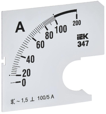Шкала сменная для амперметра Э47 100/5А-1.5 72х72мм IEK IPA10D-SC-0100