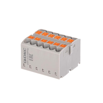 Блок распределительный зажим push-in 12 точек подключения 25кв.мм сер. DKC DTP1-012-04SPUG