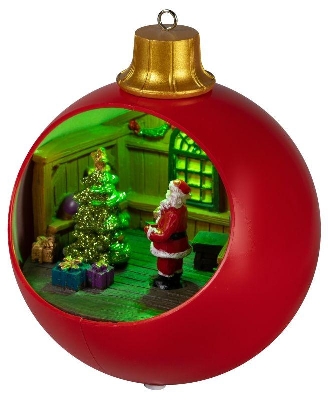 Фигура светодиодная новогодняя EFIS-S03 композиция Шар красный мультиколор 3хАА 15х15х17см Эра Б0060562