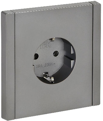 Розетка СП FORTE&PIANO FP514 16А с заземл. без защ. шторок безвинт. крепл. сталь IEK FP-R11-16-1-K46