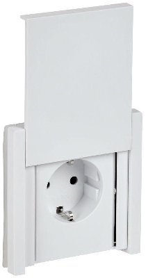 Розетка СП FORTE&PIANO16А IP44 FP219 с заземл. защ. шторки с крышкой безвинт. крепл. бел. IEK FP-R16-16-1-44-K01