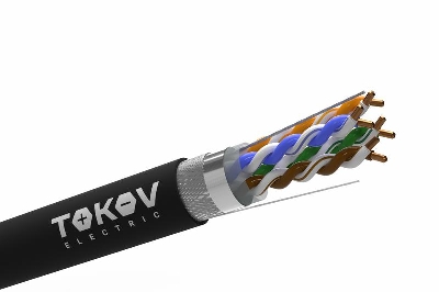 Кабель витая пара SF/UTP 4х2х24AWG (0.52мм) кат.5E PE Fluke tested (м) PRO TOKOV ELECTRIC TKP-C05-SF/UTP-42-5E-305-OD