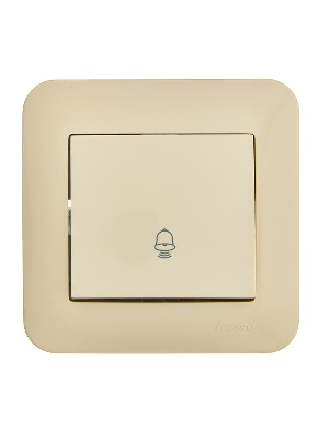 Кнопка звонка 1-кл.СП ASTI 10А IP20 в сборе крем. LEZARD 7081-0303-103