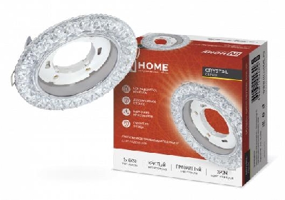 Светильник GX53R-crystal R32L-CC встраив. с подсветкой 4К под GX53 прозр./хром IN HOME 4690612044309