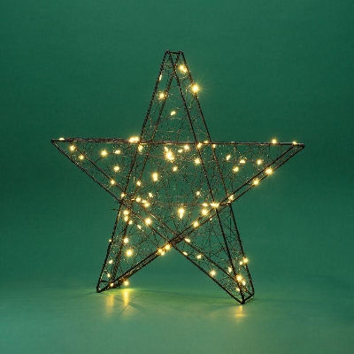 Фигура Металлическая 3D "Звезда" 35см питание 3хAA (не в компл.) тепл. бел. Neon-Night 513-706