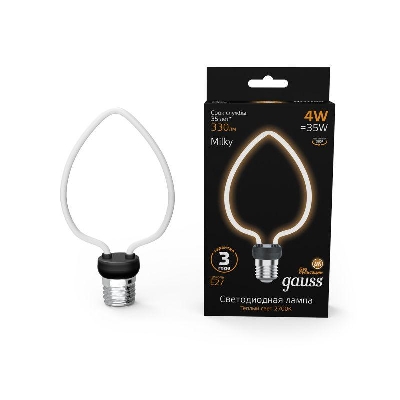 Лампа светодиодная филаментная Filament Artline 4Вт Heart матов. 2700К тепл. бел. Е27 330лм milky GAUSS 1003802104