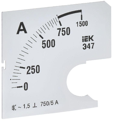 Шкала сменная для амперметра Э47 750/5А-1.5 72х72мм IEK IPA10D-SC-0750