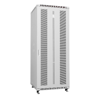 Шкаф монтажный телекоммуникационный напольн. ND-05C-42U80/80 19дюйм 42U 800х800х2055мм для распределит. и серверн. оборудования; передн. и задн. перфорир. двери ручка с замком RAL 7035 сер. Cabeus 7226c