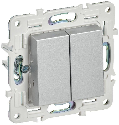 Выключатель перекрестный 2-кл. SKANDY 10А SK-V06S серебр. IEK SK-V23-0-10-K23