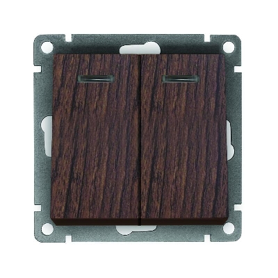 Выключатель 2-кл. СП Афина 10А IP20 с подсветкой механизм венге Universal A0123-V