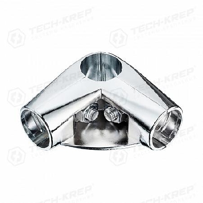 Соединитель 3-х труб угловой с площадкой для полки хром (уп.1шт) Tech-Krep/Zitar 127445