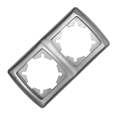 Рамка 2-м Маргарита горизонт. серебр. UNIversal МР002Г-S