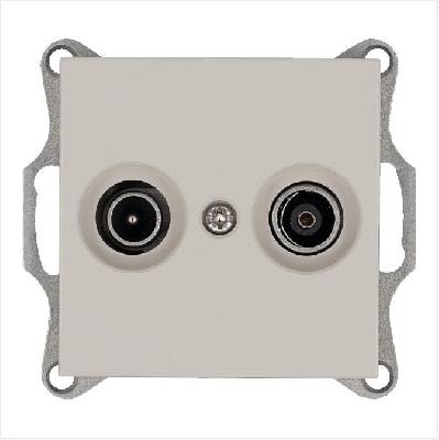 Розетка телевизионная оконечная TV + FM 2-м Ф9.5мм механизм тауп Jasmart G6204T