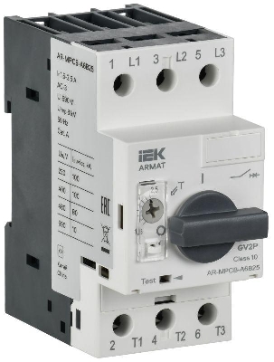 Выключатель автоматический защиты двигателя A6 GV2P 1.6-2.5А ARMAT IEK AR-MPCB-A6B25