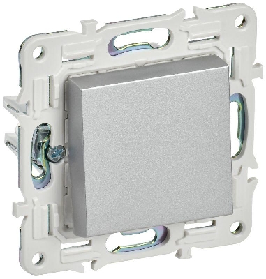 Выключатель кнопочный 1-кл. SKANDY 10А SK-V14S серебр. IEK SK-V17-0-10-K23