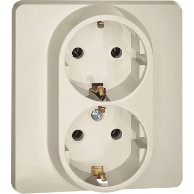 Розетка Inspiria 16А 250В 2х2P+E немецк. стандарт сл. кость IEK 673751