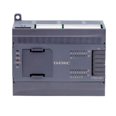 Модуль процессорный програм. логического контроллера н.пит. 24В DC 14 DI-24В DC(PNP/NPN) 10 DO-24В DC(PNP) ком. порты-2хRS485 1хEthernet 1 модуль расш. моноблока (BD) 14 модулей расш. локальной шины DKC C1000-24DT