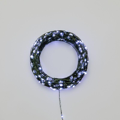 Гирлянда светодиодная "Роса" 50м 500LED бел. IP20 230В с контроллером провод зел. Neon-Night 303-285