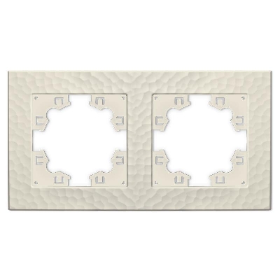 Рамка 2-м Афина фактурная универс. слоновая кость (ivory) Universal A10044-I