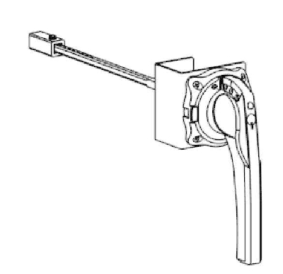 Рукоятка поворотная выносная боков. красно-желт. для установки фронтально на SD160-250 SE SSDERHS15Y1625