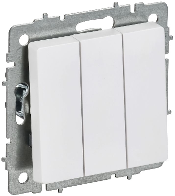 Выключатель 3-кл. СП BRITE ВС10-3-0-БрАБ 10А механизм арктич. бел. IEK BR-V30-0-10-K91