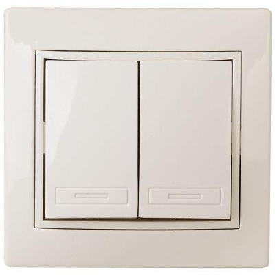 Переключатель 2-кл. СП Plano 1-107-02 10А 250В IP20 слон. кость Intro Б0053804