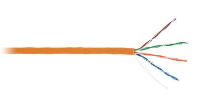 Кабель U/UTP кат.5E (класс D) 4 пары 100МГц ОЖ BC чистая медь внутр. LSZH нг(B)-HF оранж. (уп.305м) NETLAN EC-UU004-5E-LSZH-OR