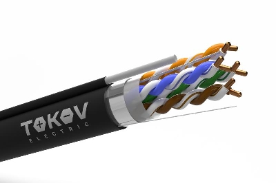 Кабель витая пара F/UTP 4х2х24AWG(0.48мм)+тросс кат.5E PE Fluke tested (м) TOKOV ELECTRIC TKE-C05-F/UTP-42-5E-305-ODC