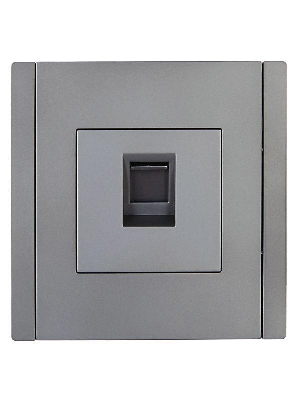 Розетка компьютерная RJ45 кат.5E FORTE&PIANO FP532 сталь IEK FP-K10-1-K46