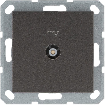 Розетка телевизионная проходная TV Ф9.5мм механизм мокко Jasmart G6002Z