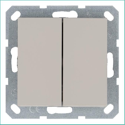 Переключатель проходной 2-кл. 10А IP20 механизм тауп Jasmart G3022T