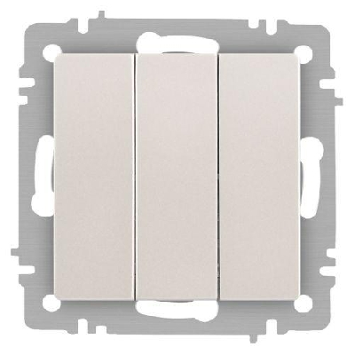 Выключатель 3-кл. СП Accent 6-106-06 10А IP20 250В AL/CU перламутр. Intro Б0063542