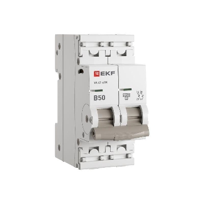 Выключатель автоматический 2п B 50А 4.5кА ВА 47-63N PROxima EKF M634250B